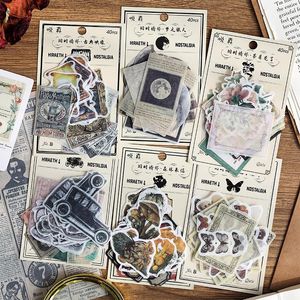 Confezione regalo 40 pezzi/pacco Kit di adesivi di carta Washi vintage per fai da te Scrapbooking Art Collage Creative Stationery Craft