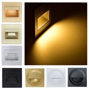 Wall Lamps Recessed LED Step&Stair Light 100-240V 1.5W 3000K/6000K For Modern Home Deck/Door Side/Hallway/Doorway/Passage Footlight