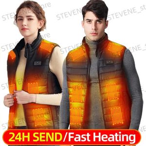 男性用のメンズジャケットの加熱ベストUSB電気暖房ベスト女性温暖化ジャケット軽量熱袖の加熱衣類T231121