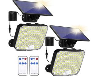 Luz de parede dividida solar 118led segurança ao ar livre garagem corpo detecção à prova dwaterproof água jardim luz controle parede luz