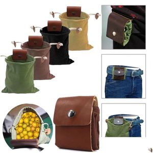 Storage Bags Outdoor Foraging Bag Portable Fruit Picking Pouch Collapsible Berry Puch Hiking Cam Dstring Canvas Lx5141 Drop Delivery Dhucj