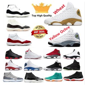 13 żółta ochra biała pszenica odważna niebieska del sol buty do koszykówki męskie obsydian court fiolet czarny kot czerwony flint hyper royal reverse Chicago 13S XIII Sports Sneakers