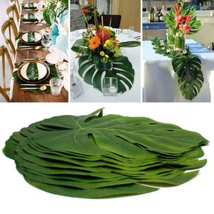 Party Decoration Artificial Tropical Palm Leaves Jungle Safari Animal S Summer Hawaiian Wedding Birthday Home Table Decor