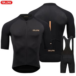 Conjuntos de camisa de ciclismo Raudax Verão Juventude Manga Curta Conjunto de camisa de ciclismo respirável MTB Bicicleta Ciclismo Roupas Maillot Ropa Ciclismo Uniform Kit 231120