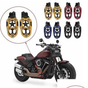 Pedais 2 Pcs Motor de Metal Apoio para os Pés com Primavera Motocicleta Off-Road Acessórios para Carros Apoios para os Pés Drop Delivery Mobiles Motocicletas Peças Dhckr