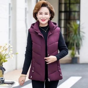 Women's Vests 2023 Winter Down Cotton Hooded Vest Jacket Women Loose Sleeveless Plus Velvet Warm Coats Female Casual Waistcoat Overcoat 7XL