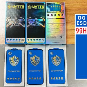 Защитная пленка для экрана для iPhone 15 Pro Max 14 Plus 13 Mini 12 11 XS XR X 8 7 SE 99H матовое закаленное стекло OG ESD AG пленка с полным покрытием Премиум Взрывозащитный щит