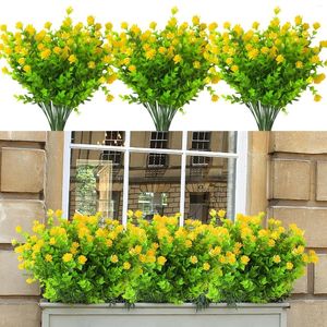 装飾的な花7フォーク35ヘッド人工ユーカリロータス植物