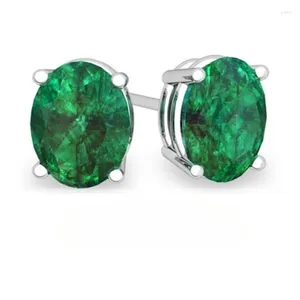 Orecchini a bottone 2023 Opale verde Rotondo Gioielli da sposa di moda Colore argento Acciaio inossidabile per regalo di anniversario per donna