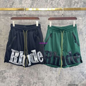 Herren Shorts Designer Kurze Mode Kleidung Strandshorts Rhude Mesh Patchwork Gestickte Buchstaben Sommer Atmungsaktiv Basketball Multi Pocket Beliebt