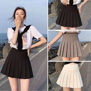 High Waist Pleated Tennis Skirt for Women - Sexy Mini petite pleated skirt for Dance, Kawaii & Casual Wear - Korean White/Black Faldas Jupe (230420)