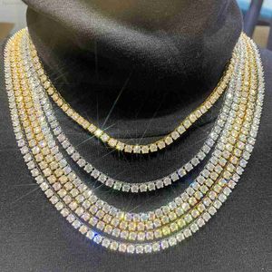 3mm 4mm 316l Stainless Steel Hip Hop Diamond Necklace Jewelry Vvs Moissanite Tennis Chain