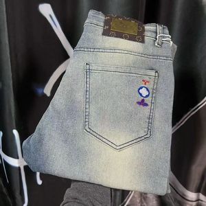 Herr- och kvinnors jeans designer jeans lila jeans mager jeans cykel slim-fit designer vikta jeans mode jeans för män trend varumärke retro byxor för män
