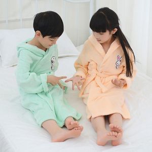 Men's Sleepwear Bamboo Fiber Children Bathrobe Kds Towel Material Cartoon Cap Boys And Girls Bathing Bath Spa Bathrobes Spring Summer Winter