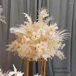 Dekorativa blommor Bröllopsdekor Väg leder Flower Ball Artificial Silk Hydrangea Rose T Stage Marriage Stand Roman Column Floral