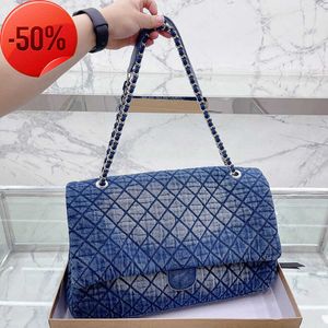 Omuz Çantaları Kanal Denim Mavi cc Flap Lüks Tasarımcı Kadın Çanta Tote Alışveriş Crossbody Vintage Nakış Pr