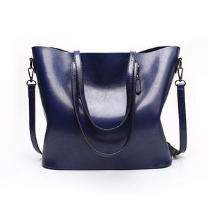 HBP Outdoor Tote Bag Fashion Women's Bag Solid Color Oil Wax Leather Design