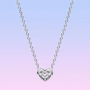 Kedjor 2023 strålande hjärta flytande stenhänge collier halsband 925 sterling silver för kvinnor födelsedagspresent