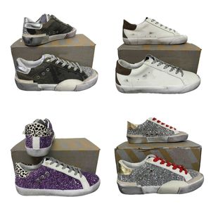 Mixed Leather Graffiti Shoes For Glitter Fabric And Leopard-Print Suede Sneakers With Worn Canvas Low-Top Do-old Dirty Man Women