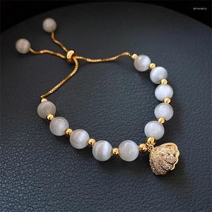 Strang 2023 Exquisites Opal-Perlenarmband für Frauen, hochwertiger Muschelanhänger, verstellbare Perlenarmbänder, Mode, Freundschaftsschmuck, Geschenke