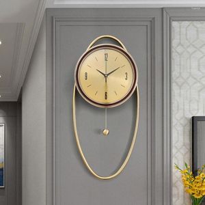 Orologi da parete Orologio silenzioso in metallo Design moderno digitale Lusso Large Live Room Decor Orologi Art Reloj De Pared Home Decoration