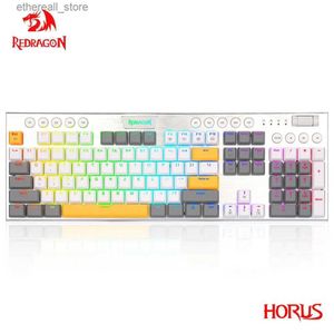 Keyboards REDRAGON Horus K619 RGB USB Mini Slim Ultra-Thin Designed Wired Mechanical Gaming Keyboard Red Switch 104 Keys for Compute PC Q231121