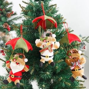 Decorações de Natal Decoração de Casa Guarda-chuva Pendurado Pingente Brinquedos Papai Noel Boneco de Neve Elk Tree 231121