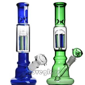 13.8 Inchs Glass Bongs Hookahs Waterpipes Downstem Perc Glass Water Bong Heady Glass Dab Rigs Bubbler Dabber With 14mm Bowl