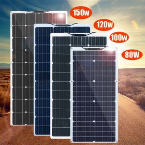 Chargers 12v solar panel flexible 150w 120w 100w 80w povoltaic system for home balcony car boat battert charge camper waterproof 231120