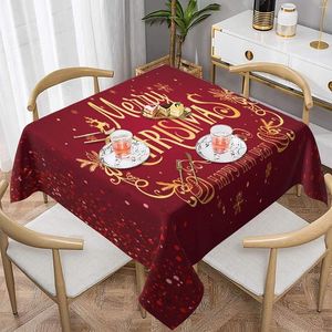 Tale da mesa Feliz Natal Vermelho Tolera quadrada de tolera de mesa feliz capa decorativa para sala de jantar Férias de casamento 54x54 polegadas