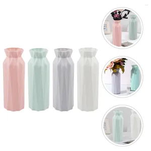 Vasi 4 pezzi Decorazioni per ufficio Disposizione floreale Vaso Orchidee Decorazioni per la casa Ornamenti floreali per la casa Organizzazione di vasi secchi in plastica