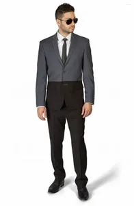 Ternos masculinos notch lapela dois botões slim fit smoking 2 peças blazer e calça