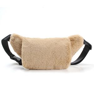 Midjepåsar mode kvinnors midjeväska vinter plysch bälte på väskan crossbody bröstväska enkel fluffig fanny pack banana handväska designer väska 231121