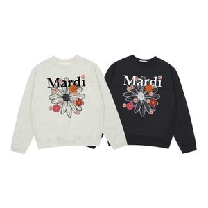 Essentialhoody Толстовки Толстовки Высокая версия G Mardi Южная Корея Восточные ворота Little Daisy Multi Flower Корейский передний плечо Свободный осенний свитер с длинными рукавами