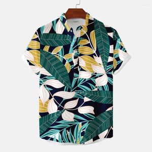 メンズカジュアルシャツ2023ハワイリネン春/夏クラシック最新のショートリーブスタンドカラーシャツ特大のラペル