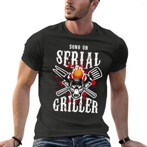 Herren-T-Shirts Barbecue Bbq Fun Phrases Are A Serial Griller Cook Chef Oversize T-Shirt Personalisierte Herrenkleidung Kurzarm Streetwear Big