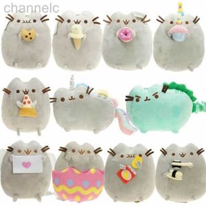 Fyllda plyschdjur 15 cm Donut Cat Doll Kawaii Cartoon Toy Biscuit Ice Cream Rainbow Cake Soft Animal Children Gift