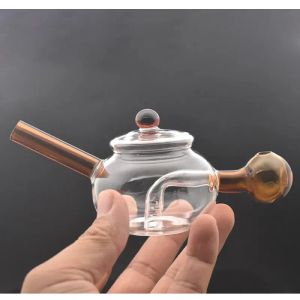 Unique Mini Beaker Bong China Teapot Bubbler Water Bongs Thick Glass Bongs Water Pipes Oil Rigs Hookah with Big Size Oil Bowl BJ