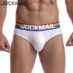 Underpants JOCKMAIL Men Briefs Underwear Sexy Breathable Rainbow stripes Comfortable Shorts Cueca Gay Male Panties 230420