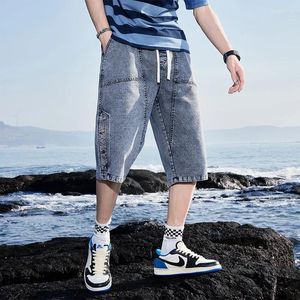 Męskie szorty 2023 Mężczyzn ubrania w stylu wolnym dżinsku Długość kolanowa Zakres Man Summer Short Spodnie plus rozmiar M-8xl