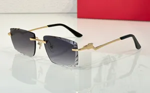 Fashion popular designer 0121 mens sunglasses classic frameless square shape unique cut edge glasses summer simple business style Anti-Ultraviolet come with case
