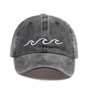 Ball Caps 2017 Sea Wave Embroidery Unisex Baseball Cap Cotton Регулируемая модная бейсбольная шляпа Женщины мужчины на открытом воздухе повседневные кепки J230421