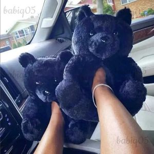 Slippers Women Winter Fluffy Cartoon Teddy Bear Slippers Girl's Cute Lovely Cotton Bear Slippers Winter Warm Plush House Funny Shoes T231121