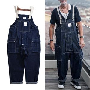 Jeans masculinos 2023 de alta qualidade jeans cargo de cargo trabalhos de cargo de babador masculino funcional multi-bockets masculino coverlls