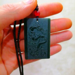 Hängen Natural A Jade Hand Carved Dragon Brand Pendant Fashion Boutique Jewelry Men's and Women's Turquoise Necklace Gift