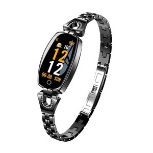 H8 Moda Kadınlar Akıllı Bilezik Saat Kalp Hızı Fitness Tracke H8 Pro H8Pro Bilek Bandı Elmas Akıllı Swatch IP67 Su Geçirmez Satış