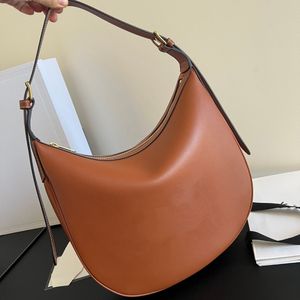 Heloise Designer Handväskor Triomphe Hobo Underarm Bag äkta läder Kvinnor Lyxig handväska 10A Toppkvalitet Smooth Calfskin Lady Shoulder Bag