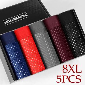 السراويل الداخلية 5PCSLOT 8XL MESH HOLE MANS Boxers Men Men For Sorrs Pantis 230420