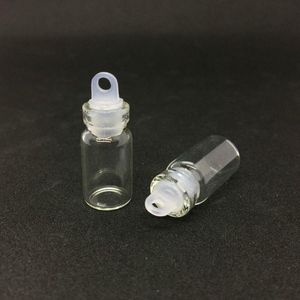 1mlバイアルプラスチックプラグ付きの透明なガラスボトルミニガラスボトル空のサンプルジャー小さな22x11mm（heightxdia）かわいいクラフトウィッシュボトルxfbfj