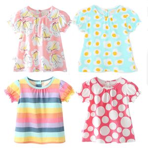 T 셔츠 2023 여름 여자 블라우스 꽃 셔츠를위한 어린이 유아용 아기 탑 어린이 옷 1 3 년 230420